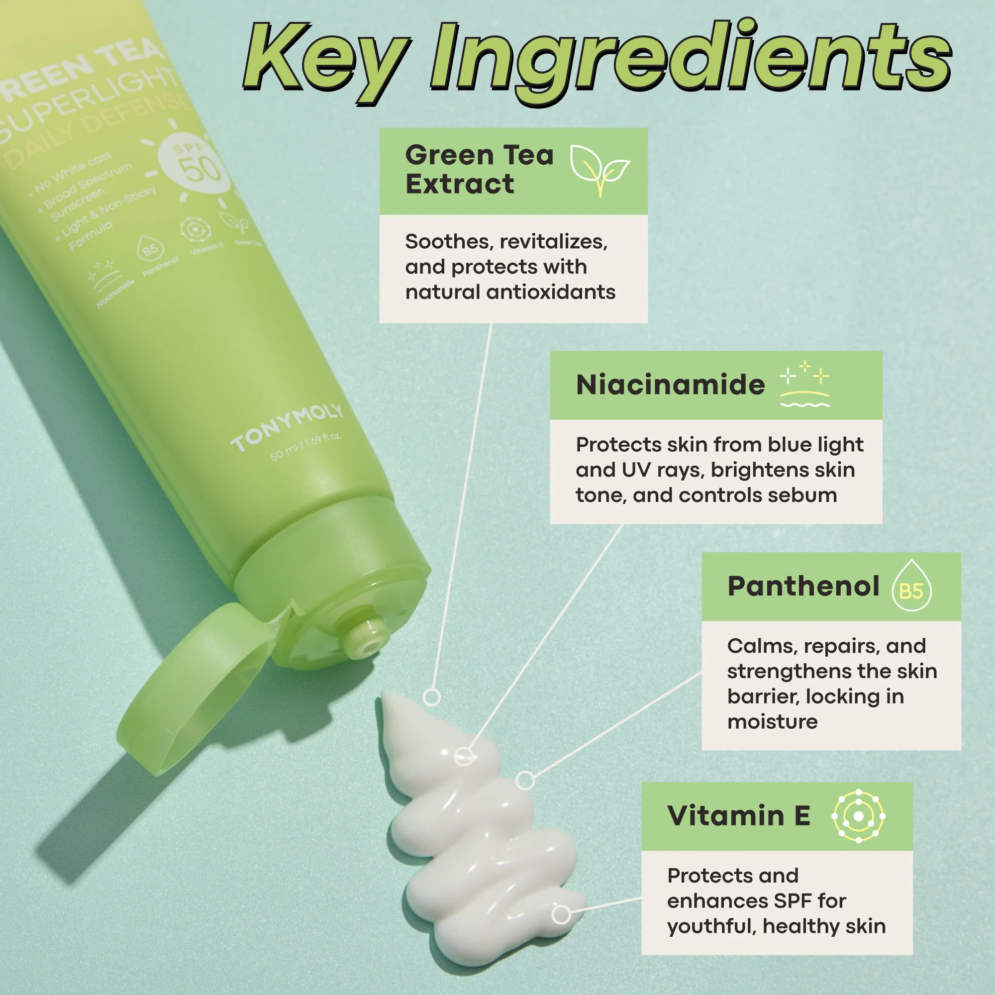 Green Tea SPF 50 Daily Defense Sunscreen - Image 3